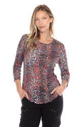 Round-Neck Top - Leopard Blaze - CARINE