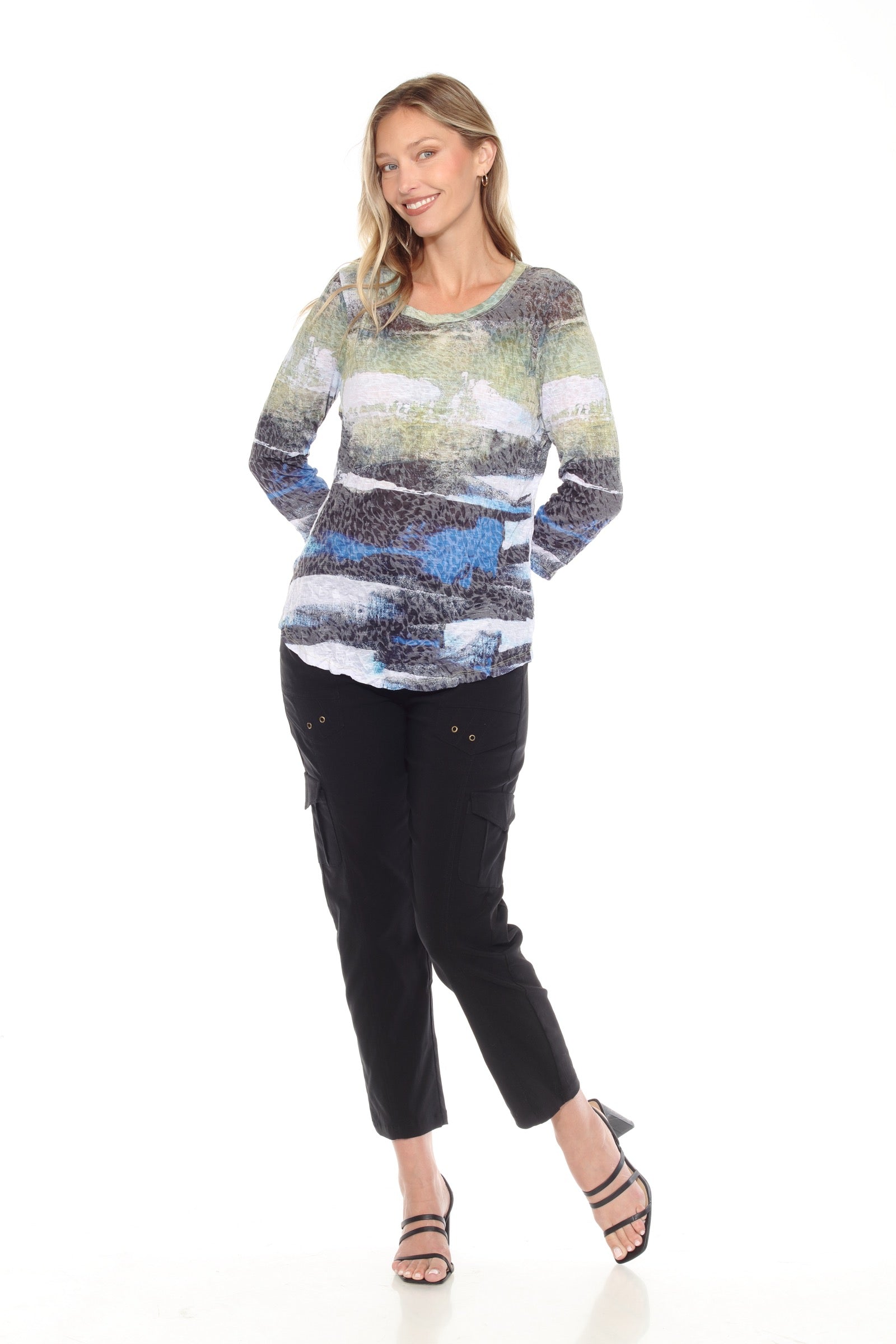 Round-Neck Top - Terra Sky - CARINE