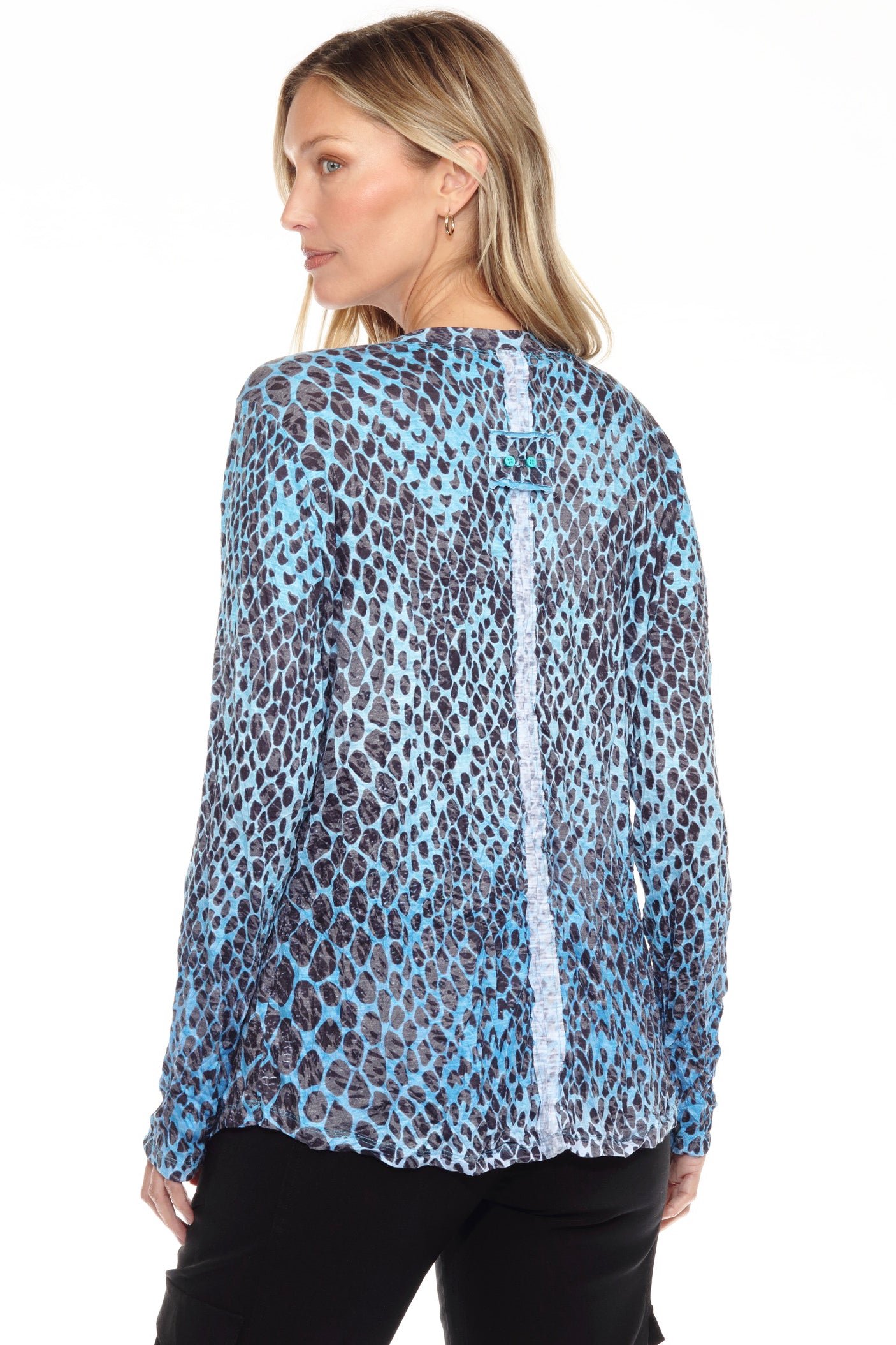Pamela Top L/S - Teal Scales - CARINE
