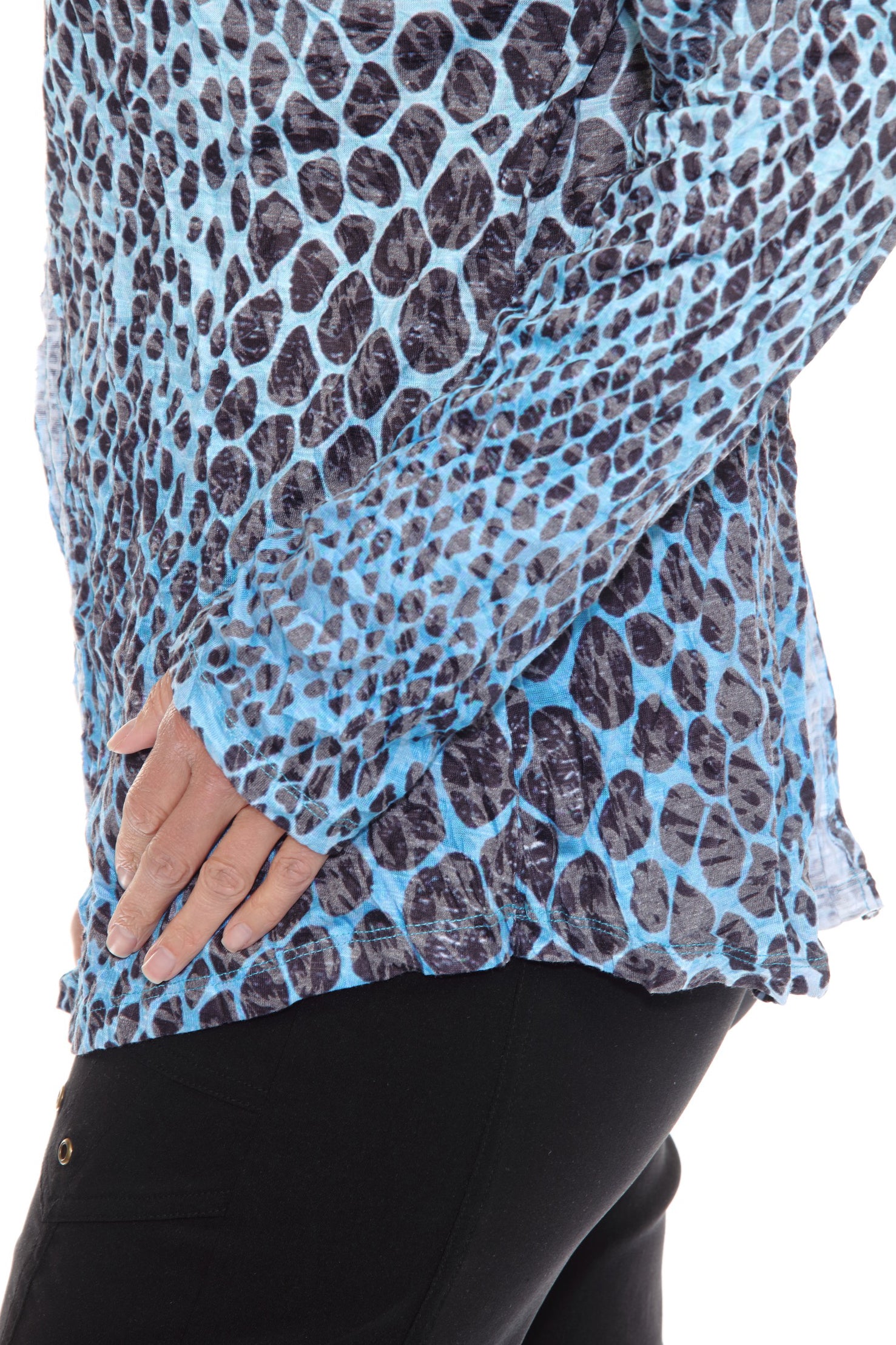 Pamela Top L/S - Teal Scales - CARINE