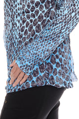 Pamela Top L/S - Teal Scales - CARINE