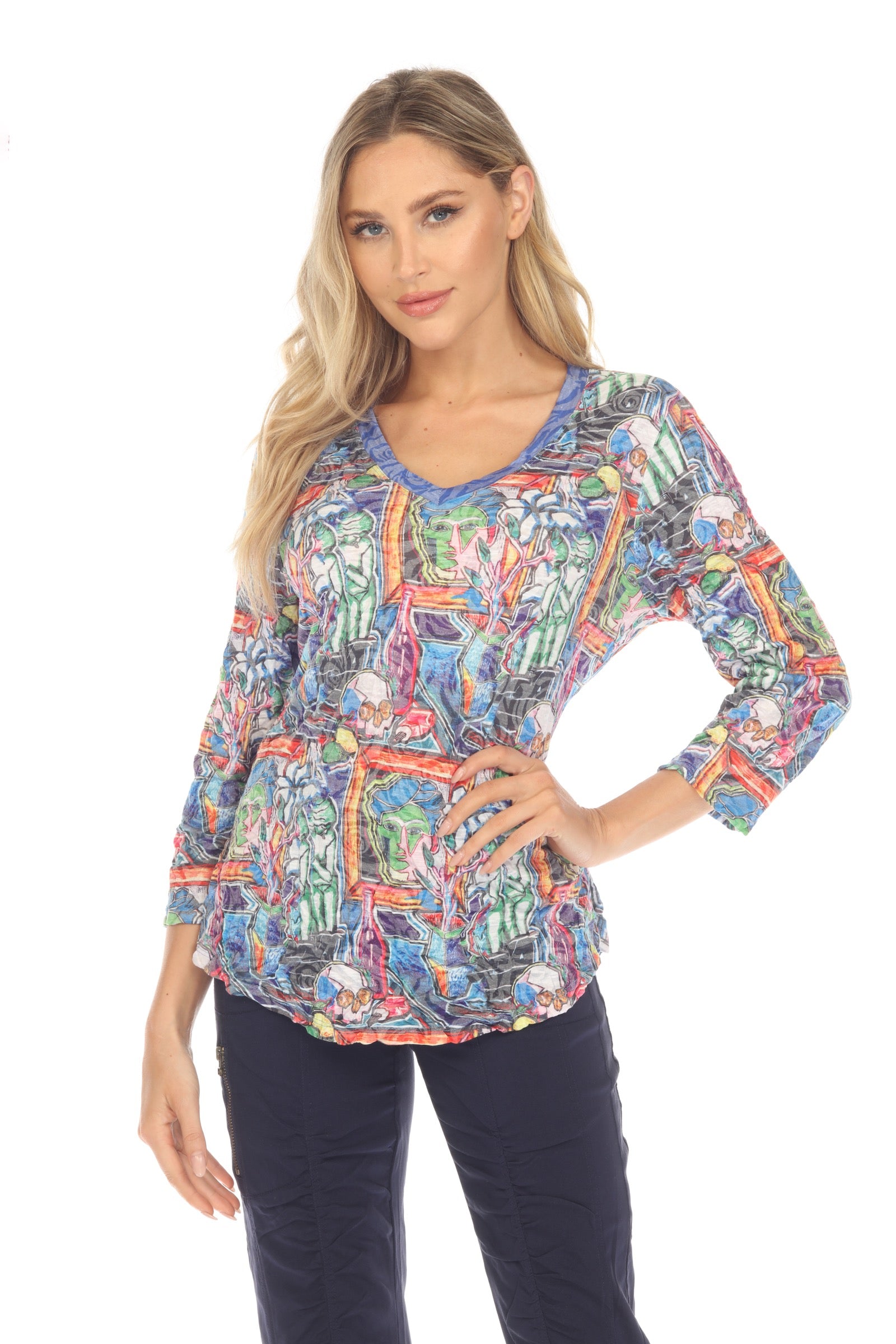 V-Neck Top - Art House - CARINE