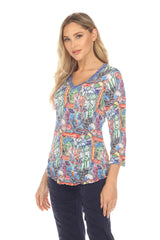 V-Neck Top - Art House - CARINE