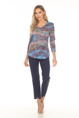 V-Neck Top - Evening Prism - CARINE