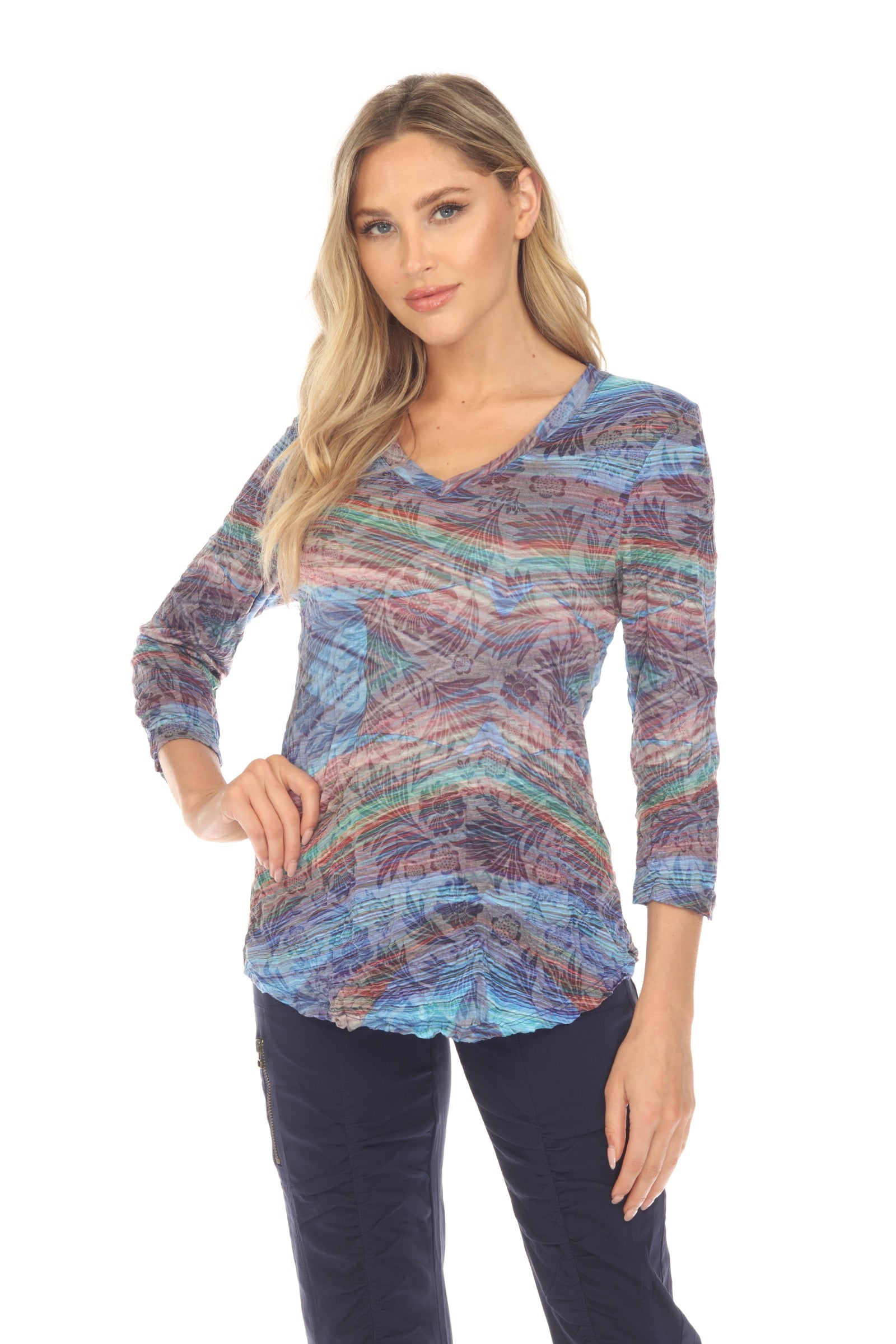 V-Neck Top - Evening Prism - CARINE