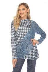 Samantha Top - Azure Houndstooth - CARINE