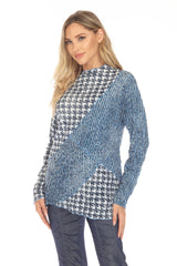 Samantha Top - Azure Houndstooth - CARINE