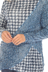 Samantha Top - Azure Houndstooth - CARINE