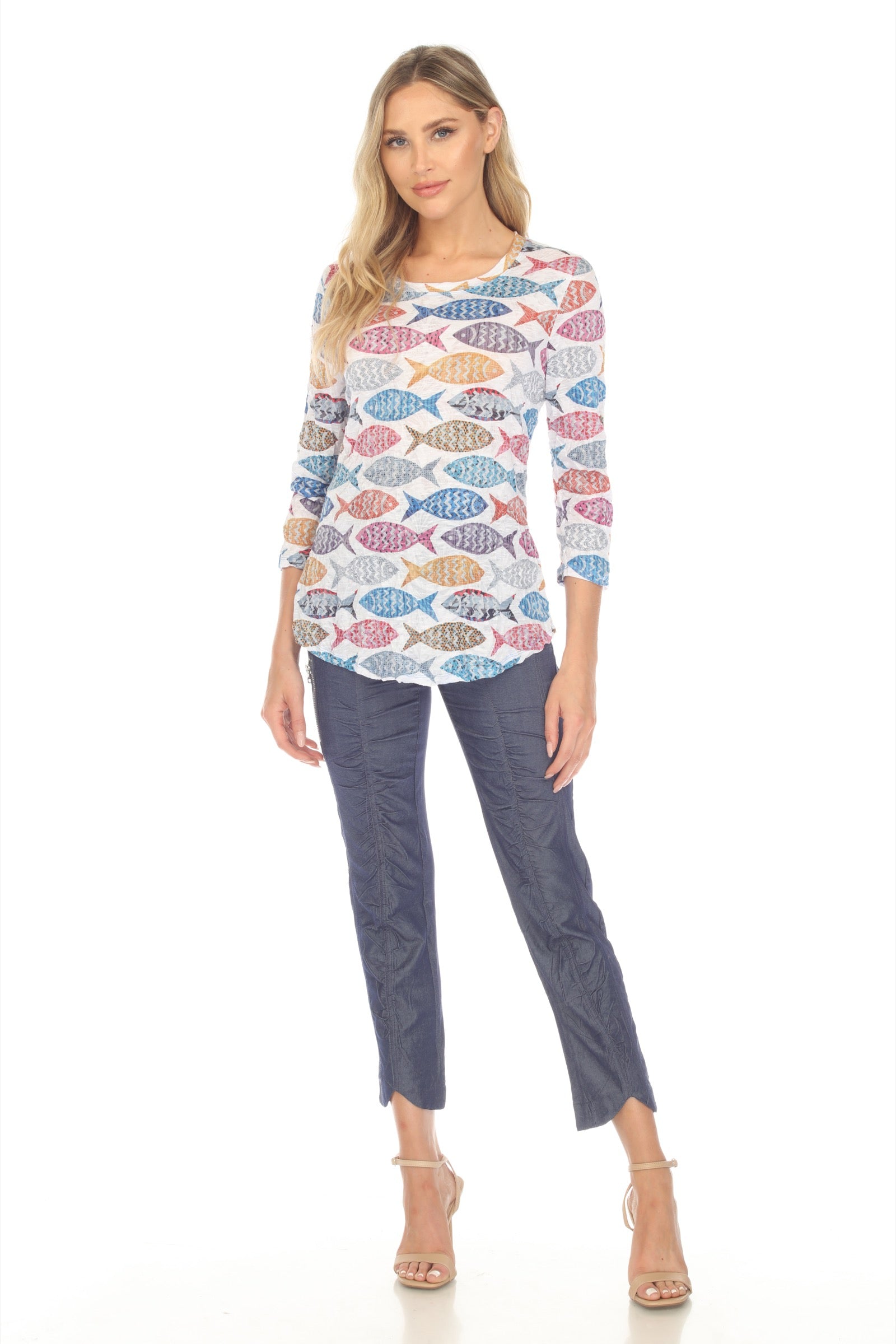 Round-Neck Top - Pattern Fish - CARINE