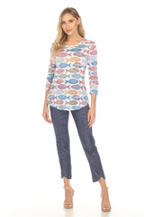 Round-Neck Top - Pattern Fish - CARINE