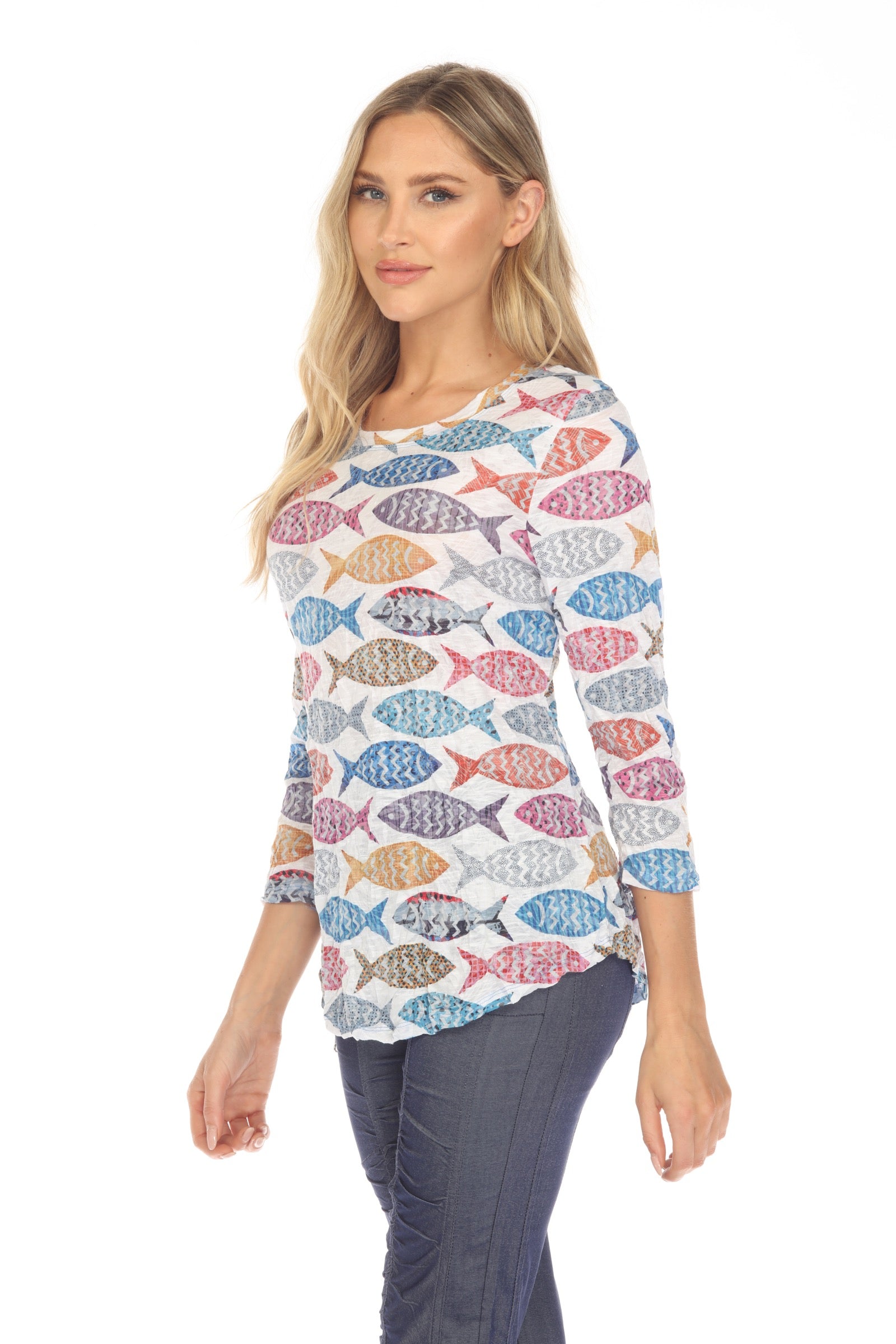 Round-Neck Top - Pattern Fish - CARINE