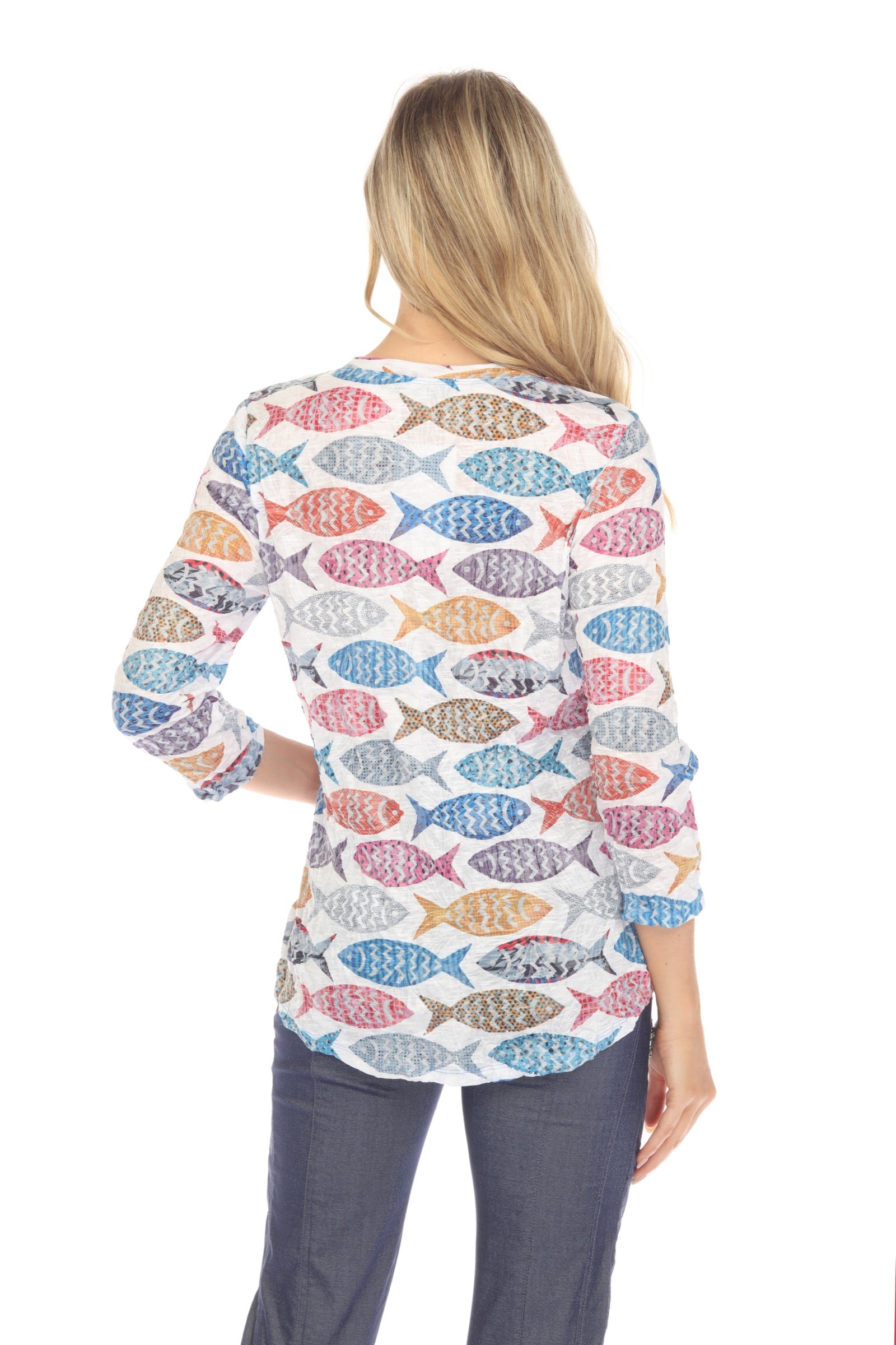 Round-Neck Top - Pattern Fish - CARINE
