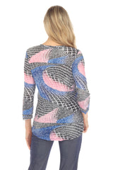 Round-Neck Top - Blush Warp - CARINE