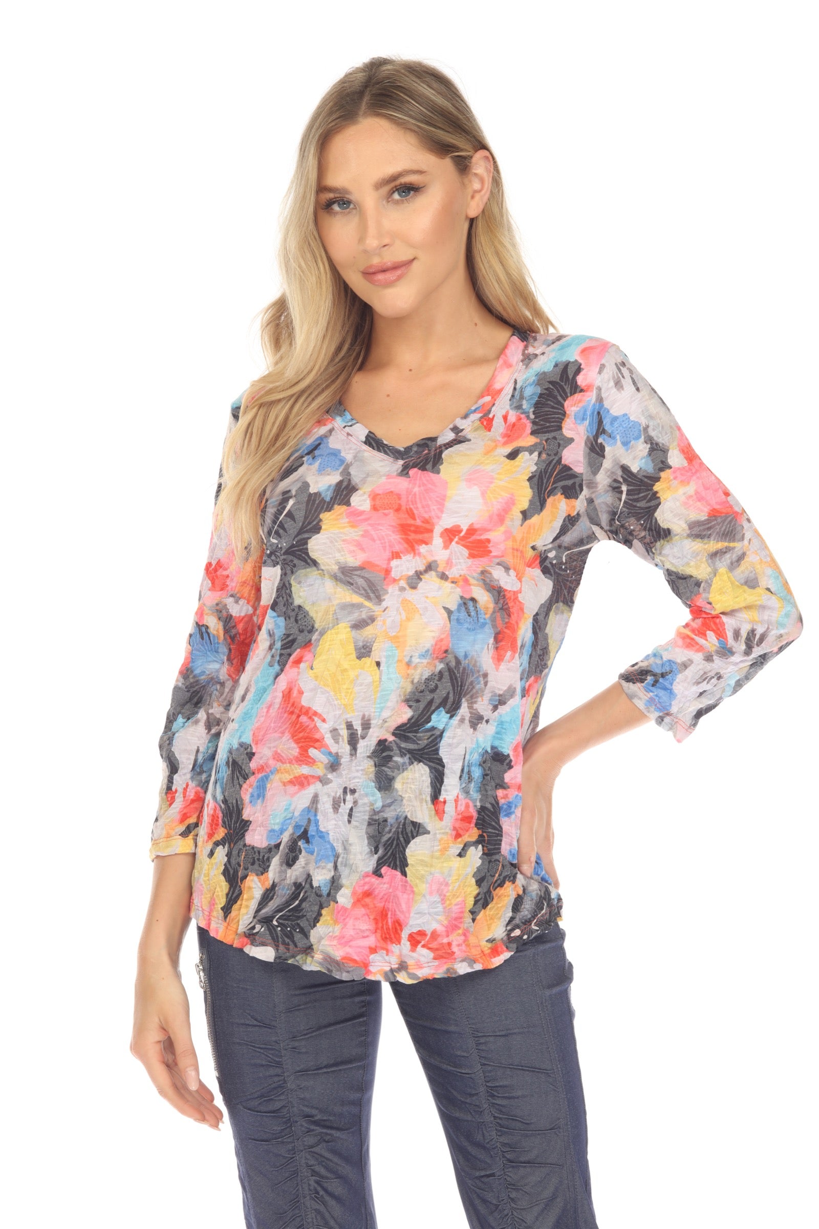 V-Neck Top - Starry Burst - CARINE