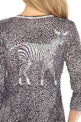 V-Neck Top - Zebra Dot - CARINE