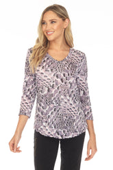 V-Neck Top - Orchid Mosaic - CARINE