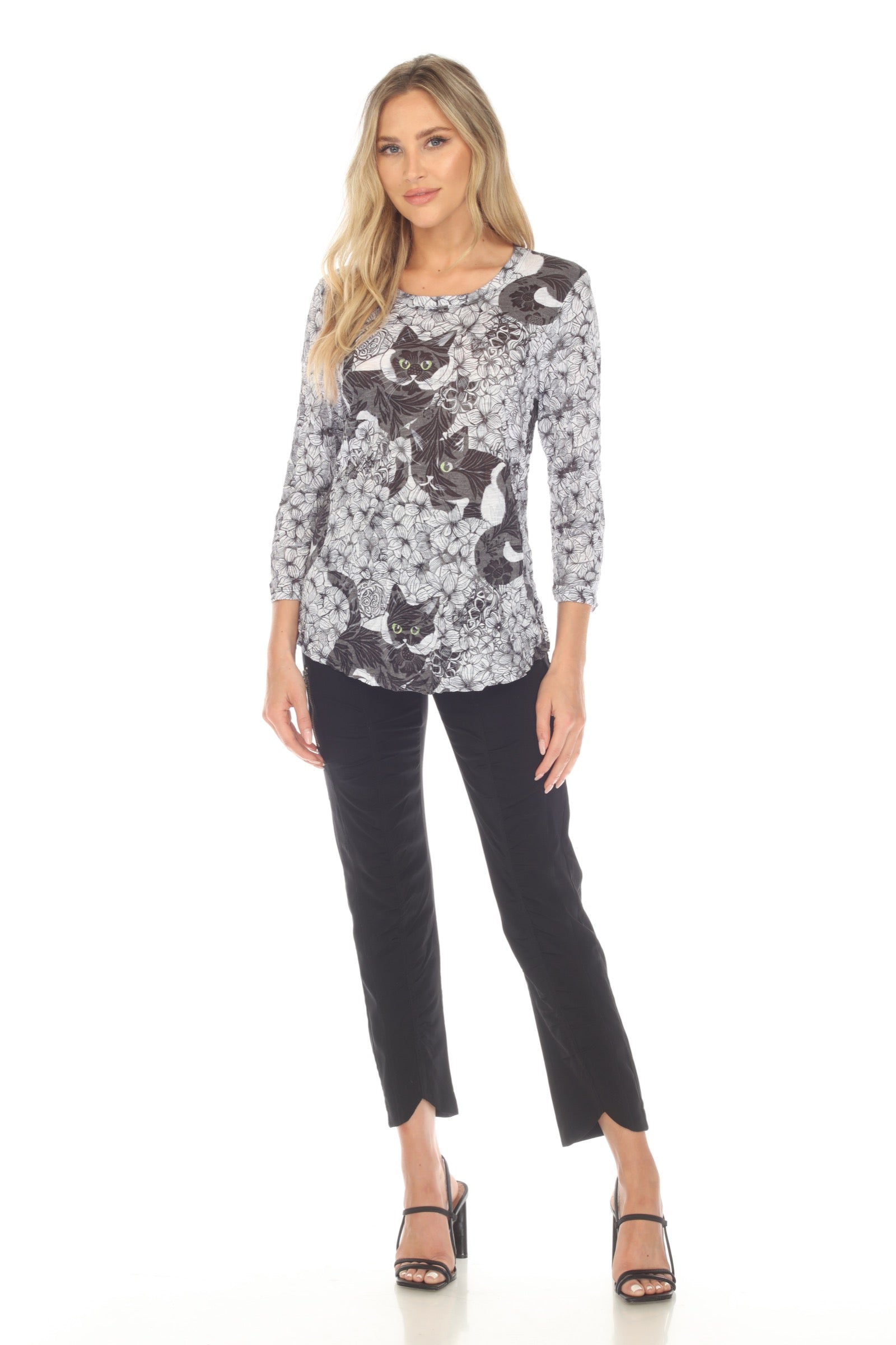 Round-Neck Top - Kitten Garden - CARINE