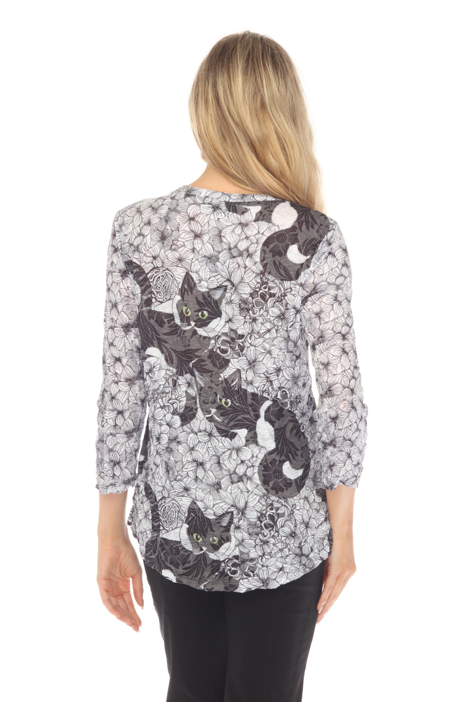 Round-Neck Top - Kitten Garden - CARINE