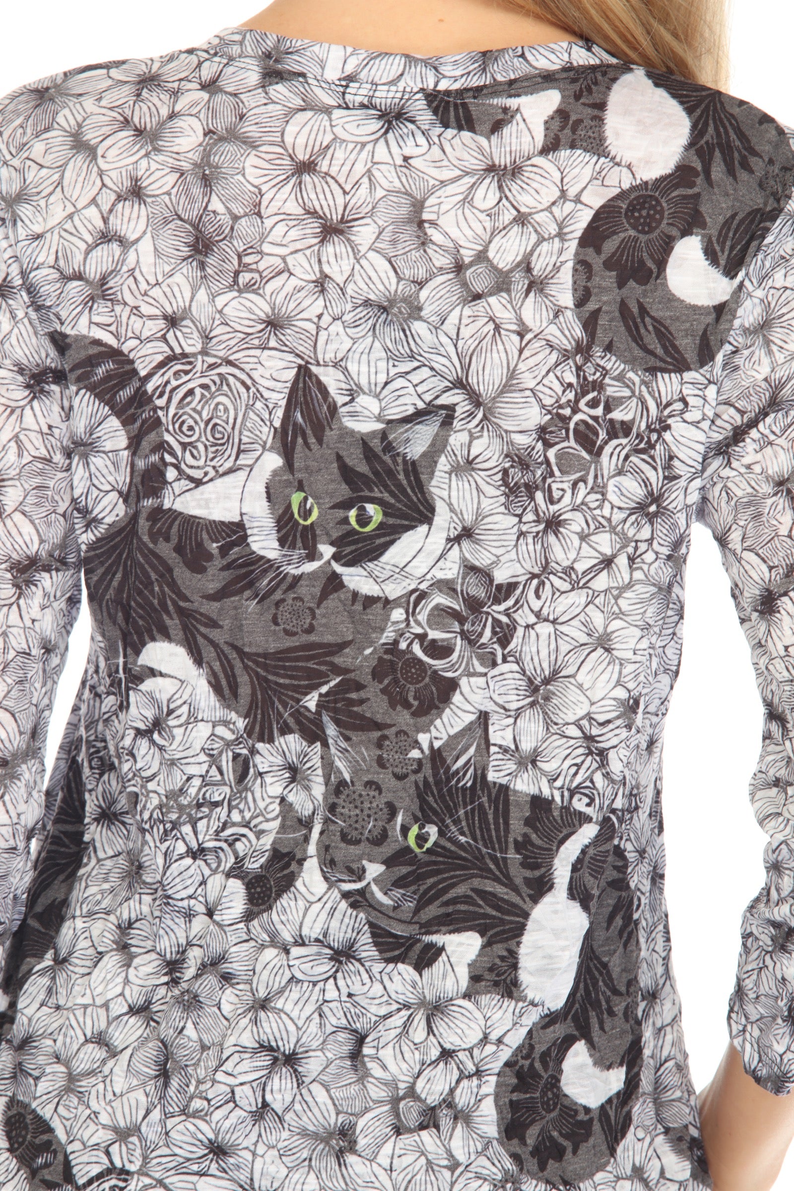 Round-Neck Top - Kitten Garden - CARINE