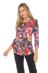 Round-Neck Top - Sunset Bloom - CARINE