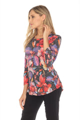 Round-Neck Top - Sunset Bloom - CARINE