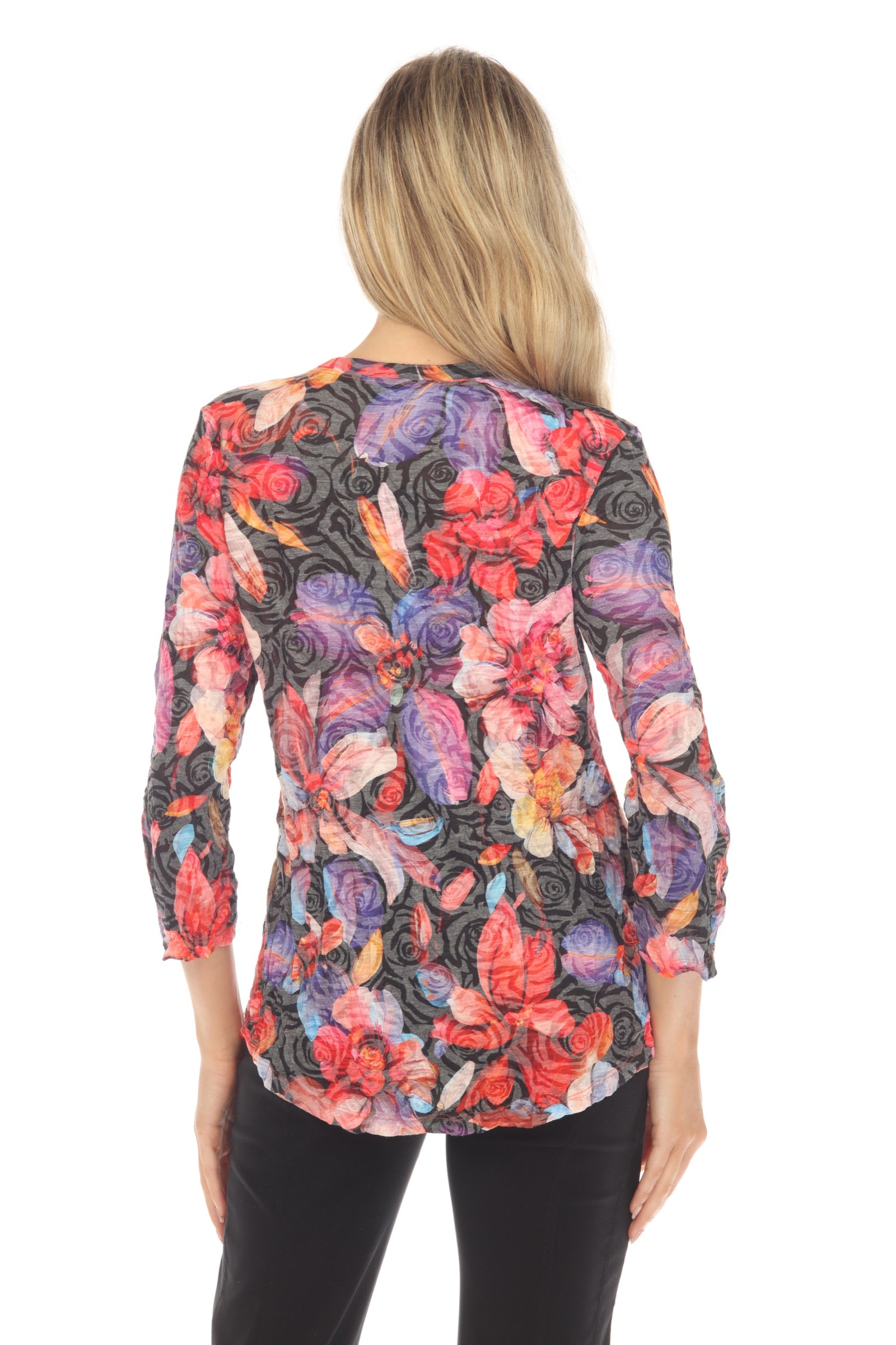 Round-Neck Top - Sunset Bloom - CARINE
