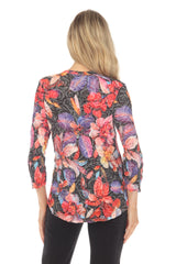 Round-Neck Top - Sunset Bloom - CARINE