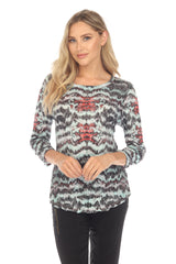 Round-Neck Top - Hazy Lines - CARINE