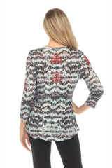 Round-Neck Top - Hazy Lines - CARINE