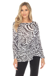 Jolene Top L/S - Zebra Print - CARINE