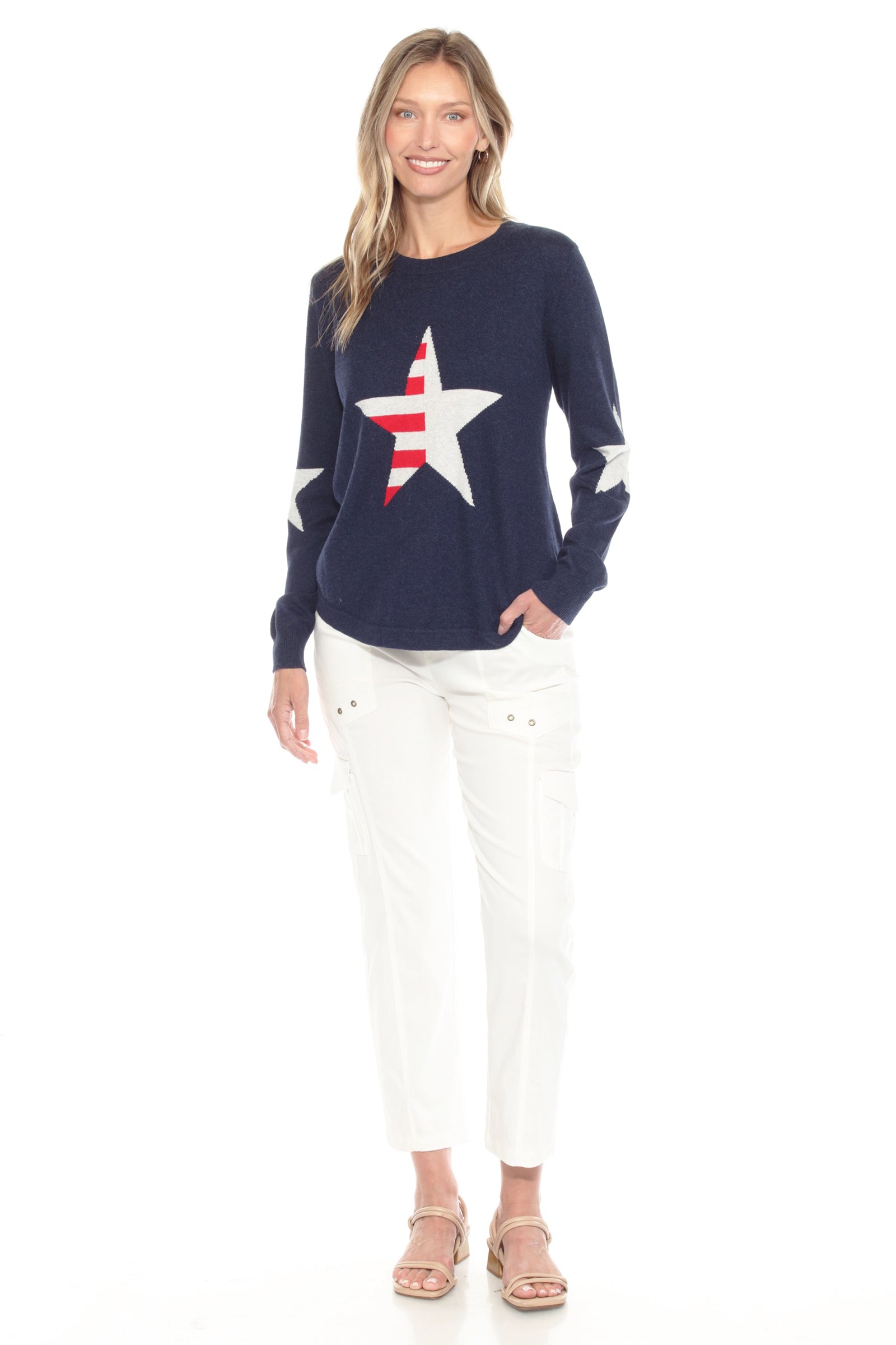 Stars and Stripes Cotton Sweater - CARINE