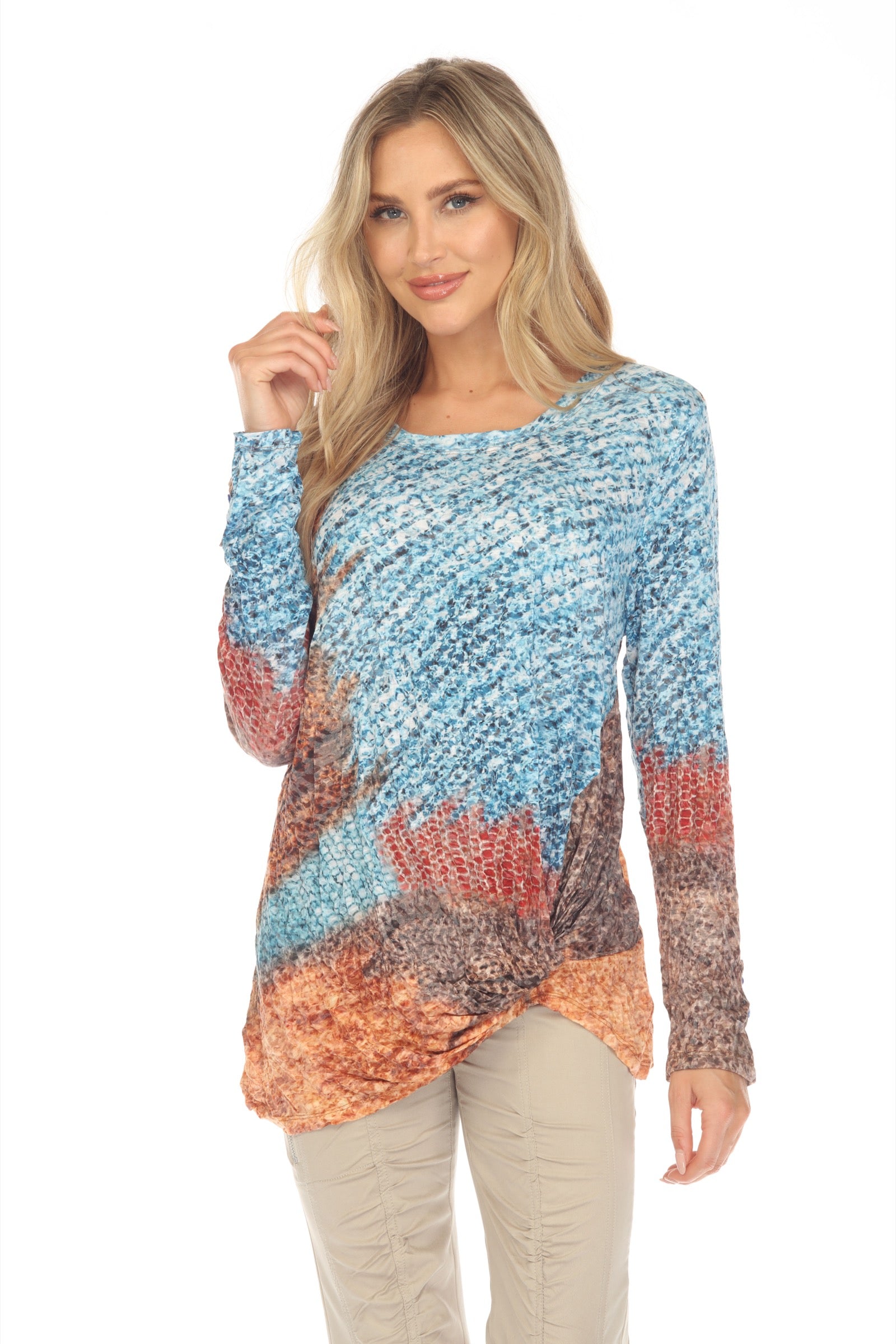 Layla Top - Aqua Sands - CARINE