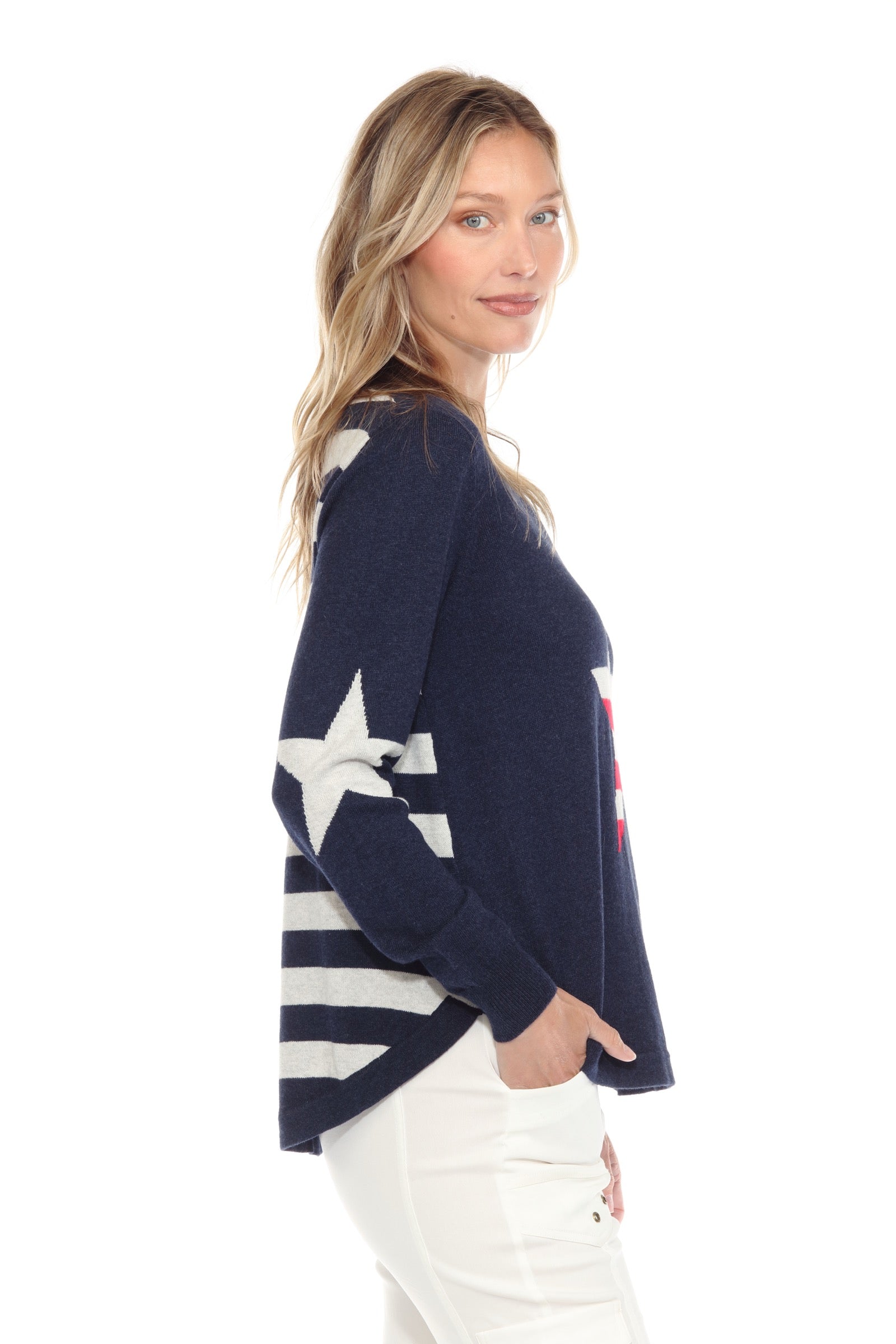 Stars and Stripes Cotton Sweater - CARINE