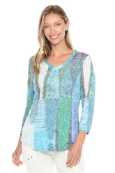 V-Neck Top - Forest Hues - CARINE