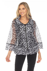 Mesh Zip Swing Jacket - Zebra - CARINE