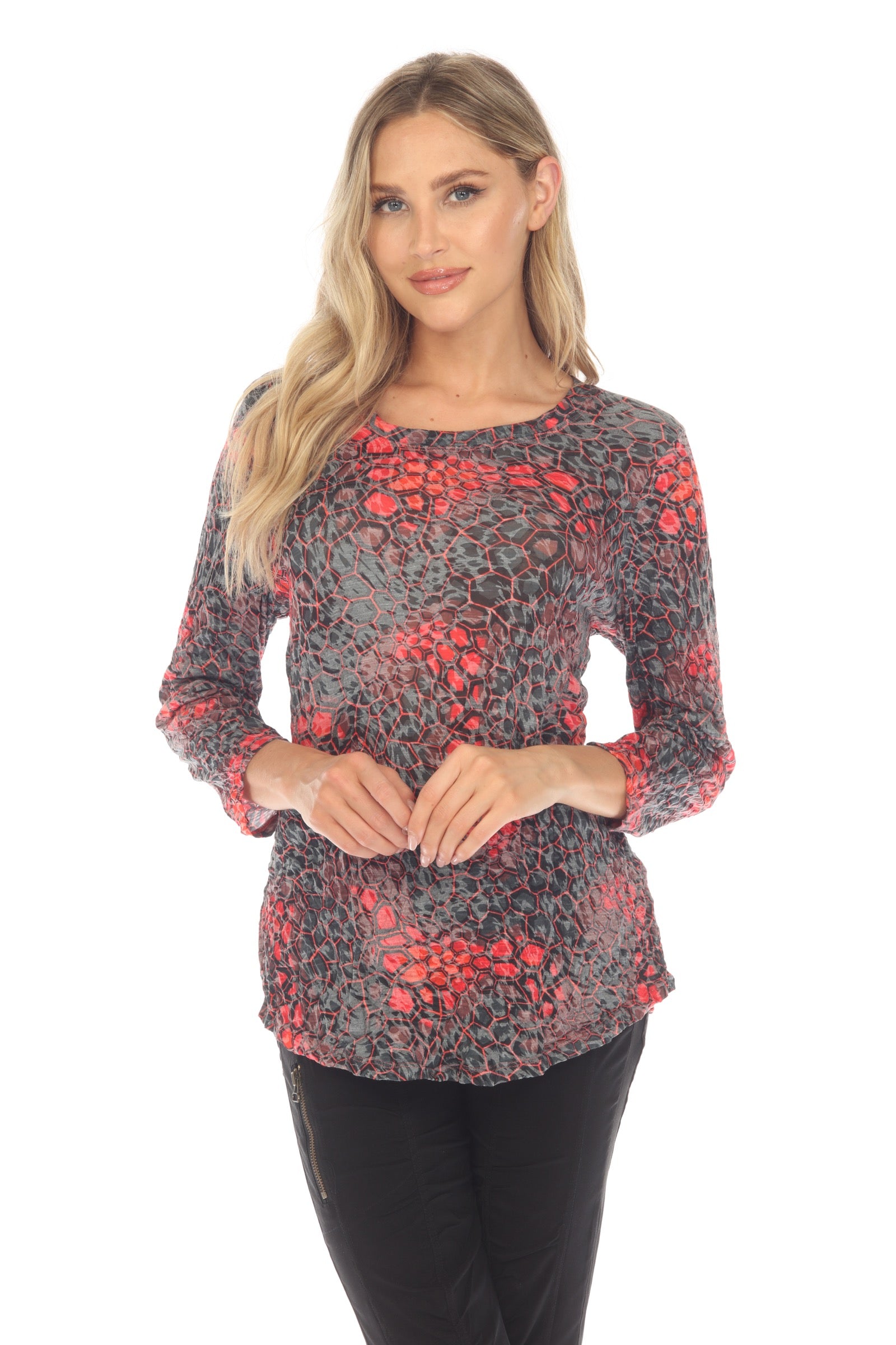 Round-Neck Top - Ruby Jewels - CARINE