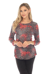 Round-Neck Top - Ruby Jewels - CARINE