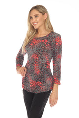 Round-Neck Top - Ruby Jewels - CARINE