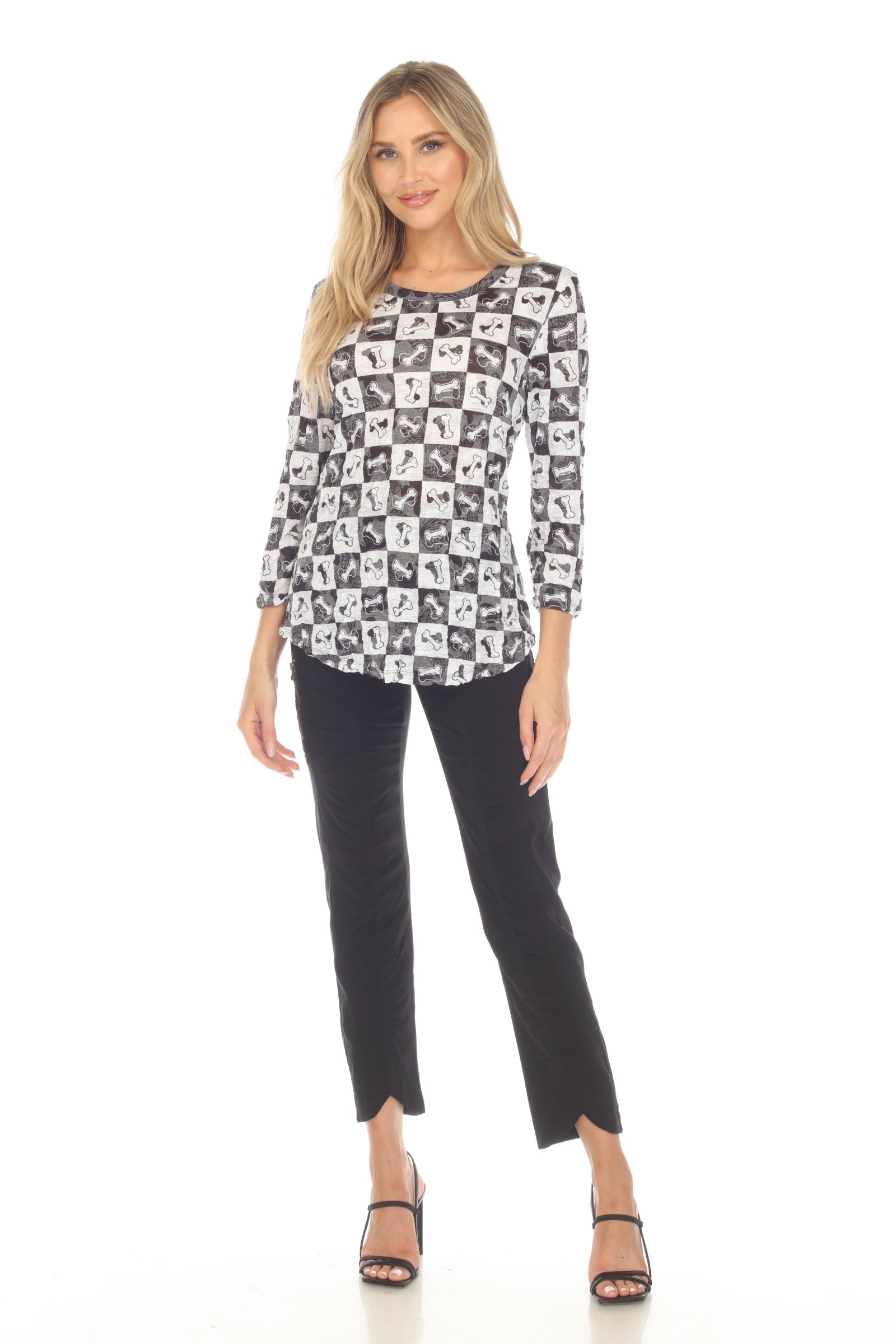 Round-Neck Top - Dog Bone - CARINE