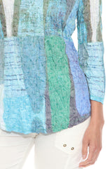 V-Neck Top - Forest Hues - CARINE