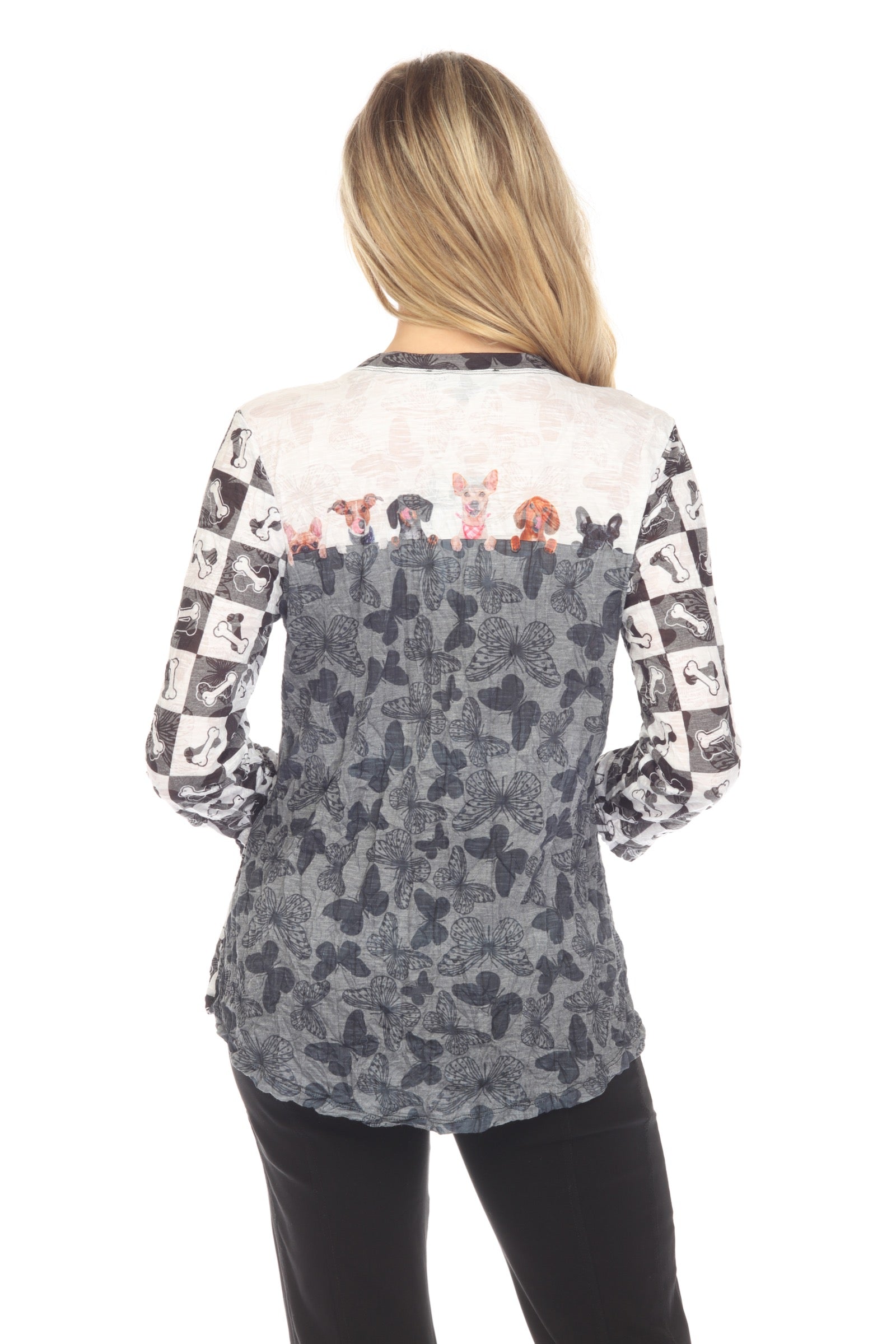 Round-Neck Top - Dog Bone - CARINE