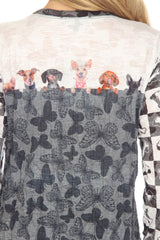 Round-Neck Top - Dog Bone - CARINE