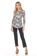 Round-Neck Top - Zebra Palms - CARINE
