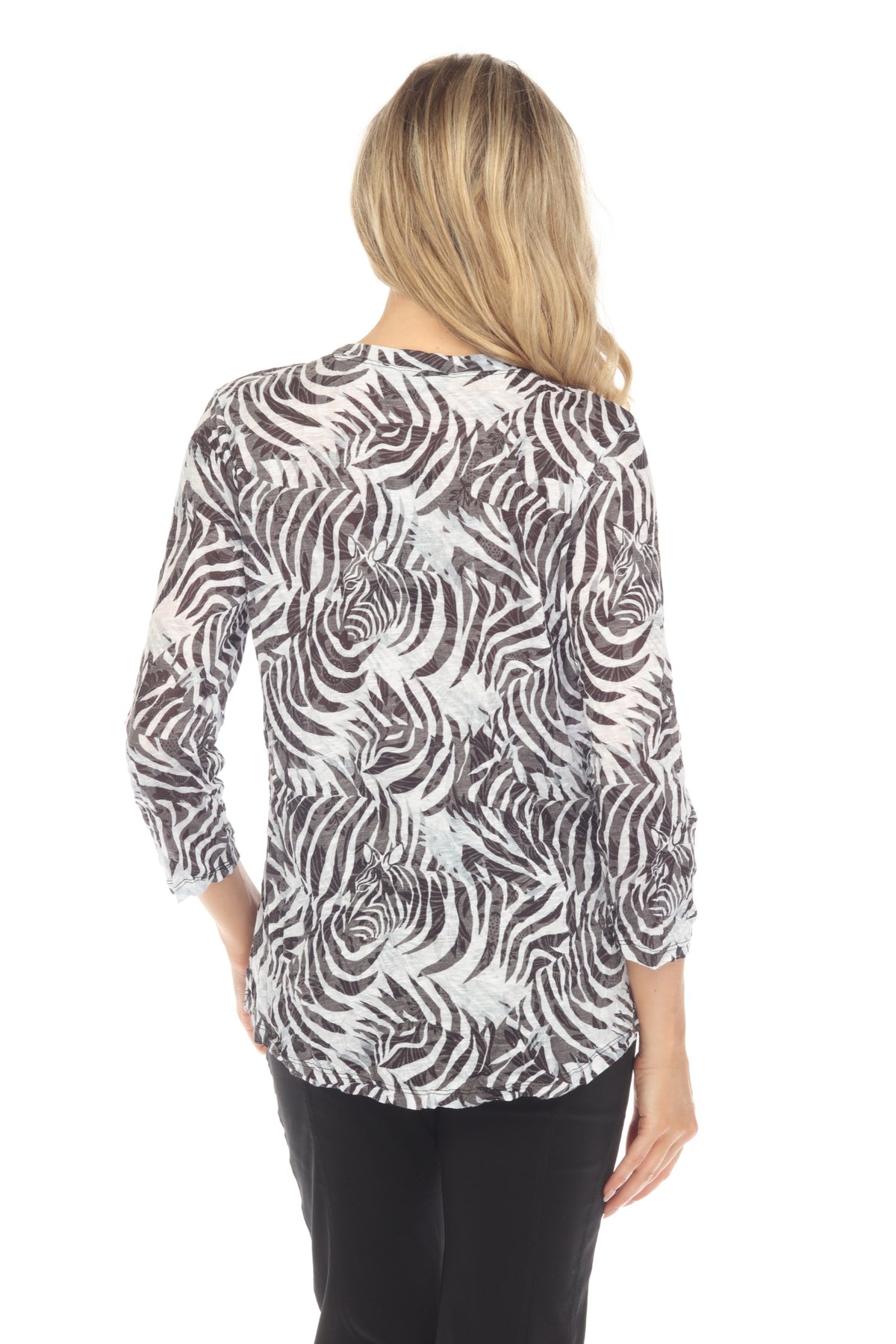 Round-Neck Top - Zebra Palms - CARINE