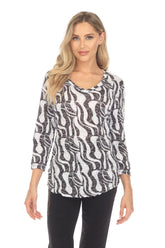 V-Neck Top - Marble Swirl - CARINE