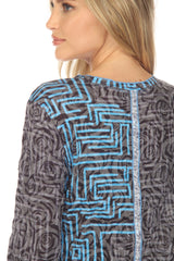 Pamela Top - Blue Puzzle - CARINE