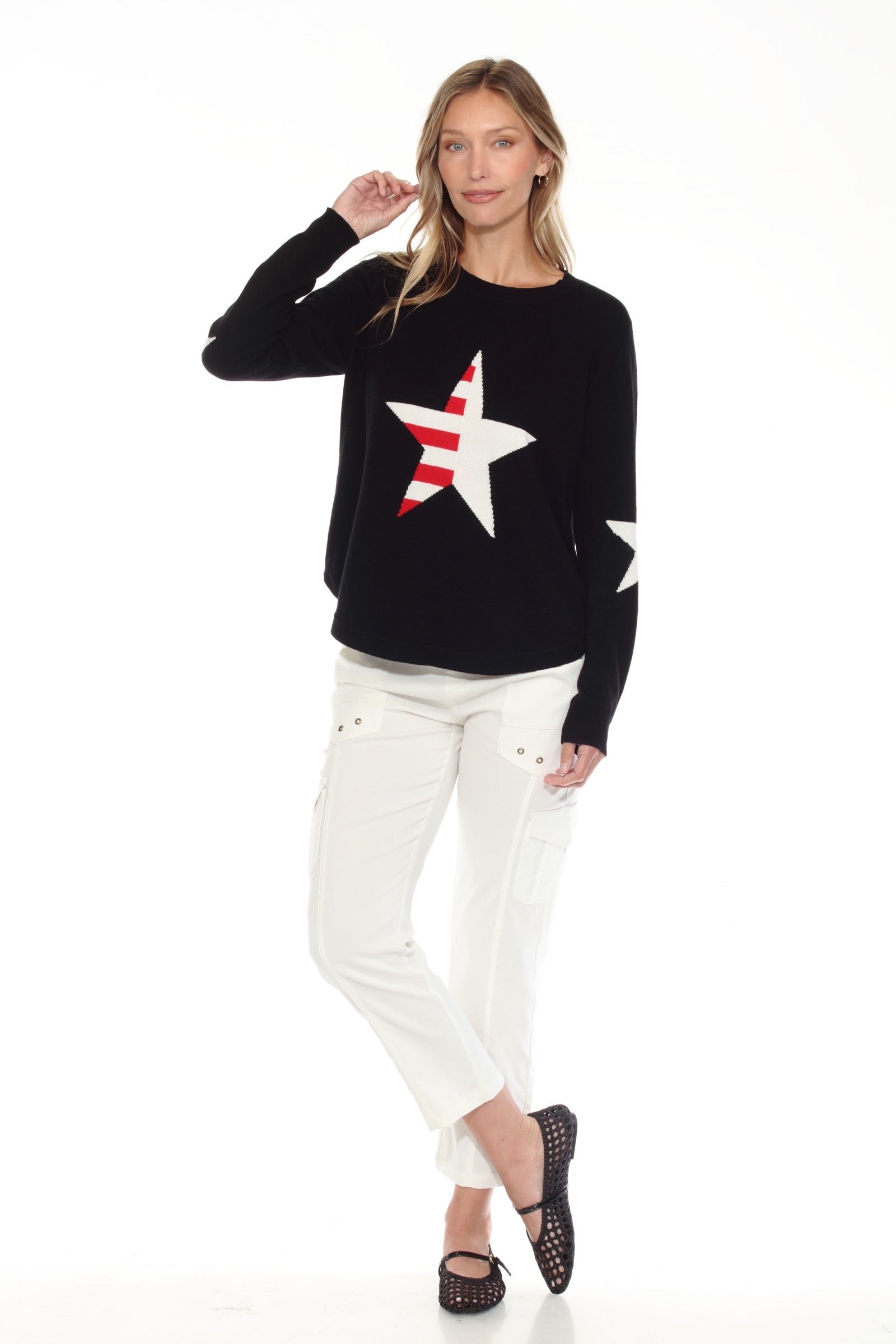 Stars and Stripes Cotton Sweater - CARINE