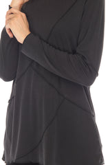 Mock Neck Cross Pattern Top - CARINE