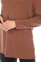 Mock Neck Cross Pattern Top - CARINE