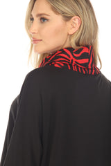 Cowl Neck Swing Pullover - Red - CARINE